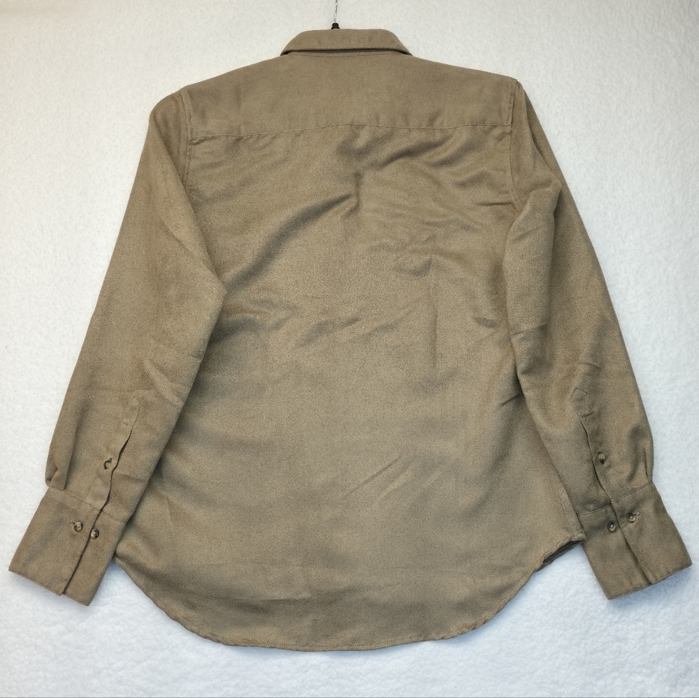 Claridge +King Microsuede Long Sleeve Boyfriend Style Shirt Womens Size L - Picture 2 of 10